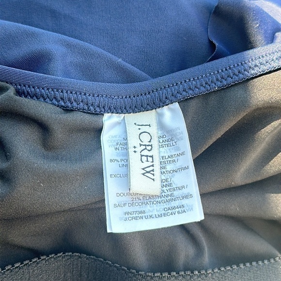 J. Crew Factory Women's One-Shoulder Ruffle Swimsuit Navy Blue Size M - Picture 6 of 7